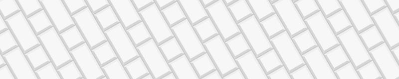 White squares and rectangles tile diagonal arrangement. Ceramic or stone brick background. Kitchen backsplash or bathroom wall or floor seamless pattern vector