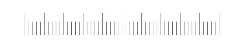 Horizontal thermometer scale. Simple template for meteorological or medical measuring tool vector