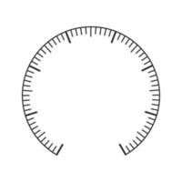 Scale example of pressure meter, manometer, barometer, speedometer, tonometer, thermometer, navigator or indicator tool. Round measuring dashboard template vector