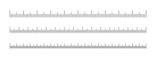 Medical or meteorological thermometer graphic scale set. Horizontal templates for measuring tool vector