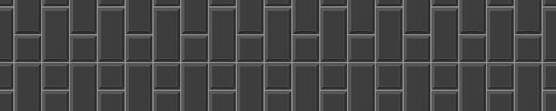 Vertical rectangle and square tile layout. Ceramic or brick black wall seamless pattern. Kitchen splashback or bathroom floor horizontal background vector