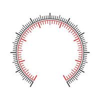 Round measuring dashboard template with two charts. Pressure meter, manometer, barometer, speedometer, tonometer, thermometer, navigator or indicator tool scale vector