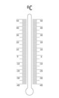 vertical Celsius termómetro la licenciatura escala. gráfico modelo para meteorológico medición herramienta vector