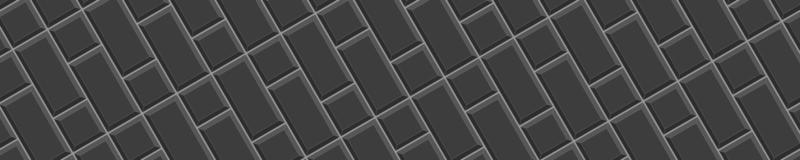 Black squares and rectangles tile in diagonal arrangement. Ceramic or stone brick wall background. Kitchen backsplash or bathroom floor seamless pattern. Facade texture vector