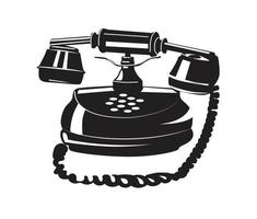 Vintage Telephone silhouette vector