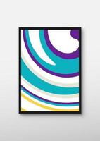Trendy abstract swirl wave wall decor. Modern circular poster background. Beautifully curved shape illustration for home decoration vector