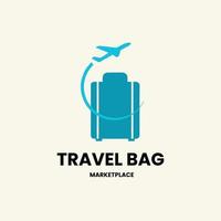 Holiday Travel Suitcase Illustration Logo Design vector