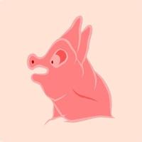 Little pig fear of something vector