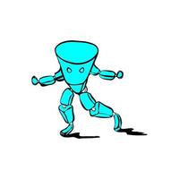 Robot character standing pose vector