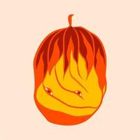 Halloween orange pumpkin face vector