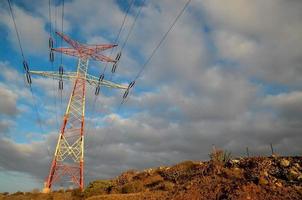 Tall power pylons photo