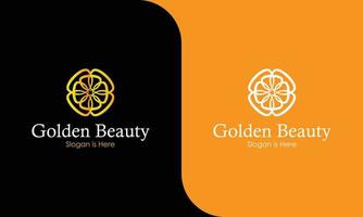 oro belleza flor logo vector