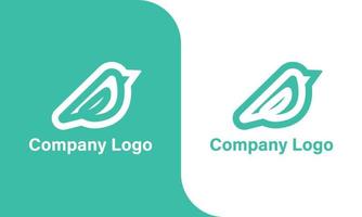 simple bird logo with line shape vector