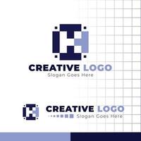 Letter K Pixel Creative Logo vector