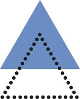 Abstract triangle. Dots line. Vector illustration.