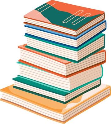 Stack of books to read in flat design style. Literature for reading and education. Vector.