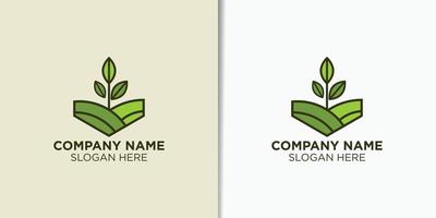 agriculture logo design template, elegant organic logo template vector