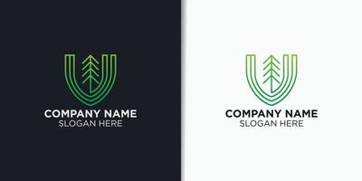 forest safety logo design vector, nature logo template vector