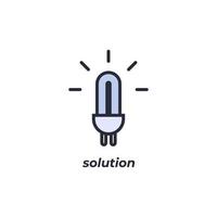 Vector sign solution symbol is isolated on a white background. icon color editable.