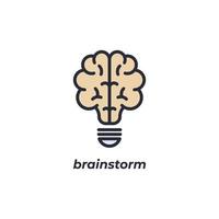 Vector sign brainstorm symbol is isolated on a white background. icon color editable.