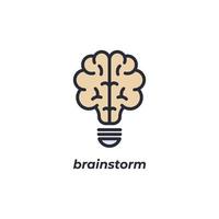 Vector sign brainstorm symbol is isolated on a white background. icon color editable.