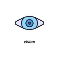 Vector sign vision symbol is isolated on a white background. icon color editable.