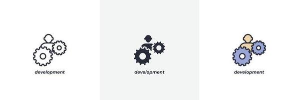 development icon. Line, solid and filled outline colorful version, outline and filled vector sign. Idea Symbol, logo illustration. Vector graphics