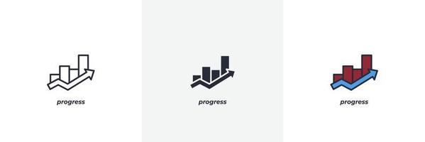 progress icon. Line, solid and filled outline colorful version, outline and filled vector sign. Idea Symbol, logo illustration. Vector graphics