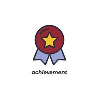 Vector sign achievement symbol is isolated on a white background. icon color editable.