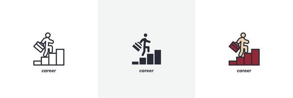 career icon. Line, solid and filled outline colorful version, outline and filled vector sign. Idea Symbol, logo illustration. Vector graphics