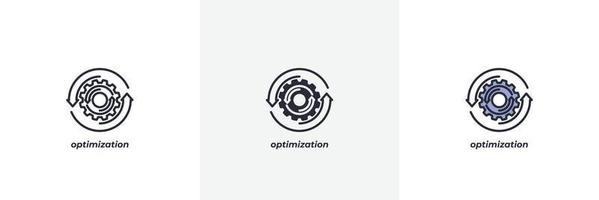 optimization icon. Line, solid and filled outline colorful version, outline and filled vector sign. Idea Symbol, logo illustration. Vector graphics