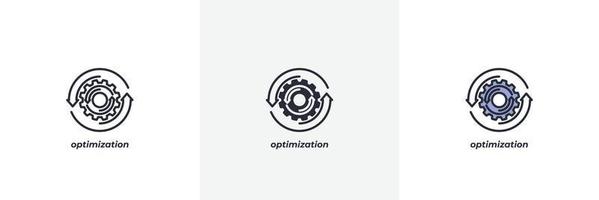 optimization icon. Line, solid and filled outline colorful version, outline and filled vector sign. Idea Symbol, logo illustration. Vector graphics