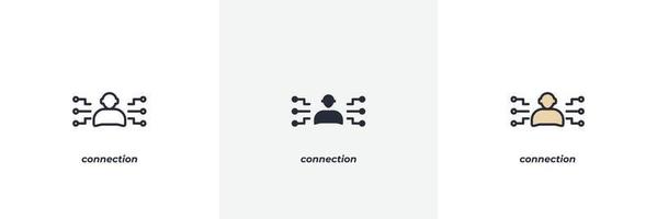 connection icon. Line, solid and filled outline colorful version, outline and filled vector sign. Idea Symbol, logo illustration. Vector graphics