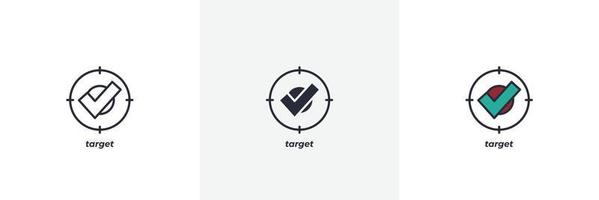 target icon. Line, solid and filled outline colorful version, outline and filled vector sign. Idea Symbol, logo illustration. Vector graphics