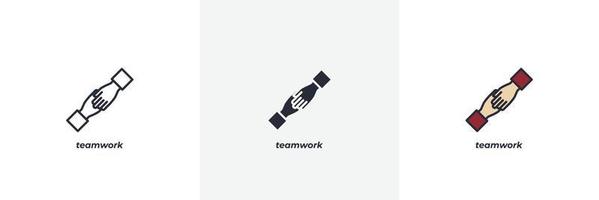 teamwork icon. Line, solid and filled outline colorful version, outline and filled vector sign. Idea Symbol, logo illustration. Vector graphics