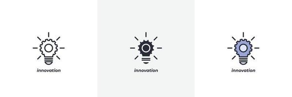 innovación icono. línea, sólido y lleno contorno vistoso versión, contorno y lleno vector signo. idea símbolo, logo ilustración. vector gráficos