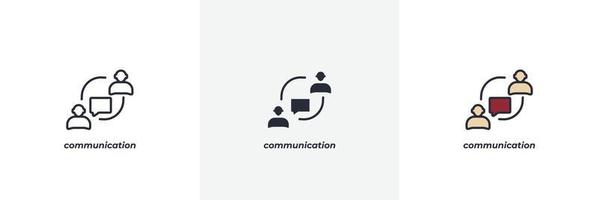 communication icon. Line, solid and filled outline colorful version, outline and filled vector sign. Idea Symbol, logo illustration. Vector graphics