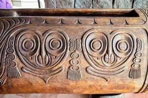 Ornate wood carving photo