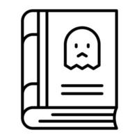 Ghost symbol on book denoting horror book vector, modern style vector