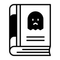 Ghost symbol on book denoting horror book vector, modern style vector