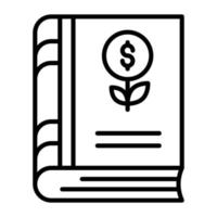 Money plant on book showing vector of economy book vector