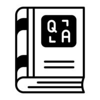 Question and answer book vector in trendy style, premium icon