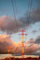 Tall power pylons photo