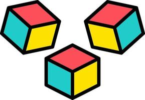 icono de vector de cubo