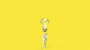 The Business man and  light bulb for idea or Creative concept 3d rendering photo