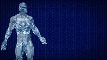 el humano y digital antecedentes para ciencia o tecnología concepto 3d representación foto