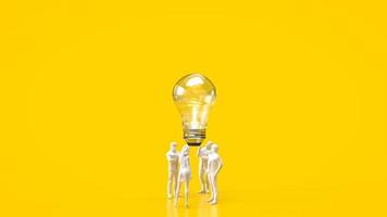 The Business Team and  light bulb for idea or Creative concept 3d rendering photo