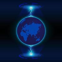 globo holográfico moderno sobre fondo de tecnología vector