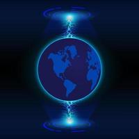 Modern Holographic Globe on Technology Background vector