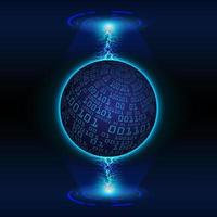 Modern Holographic Globe on Technology Background vector